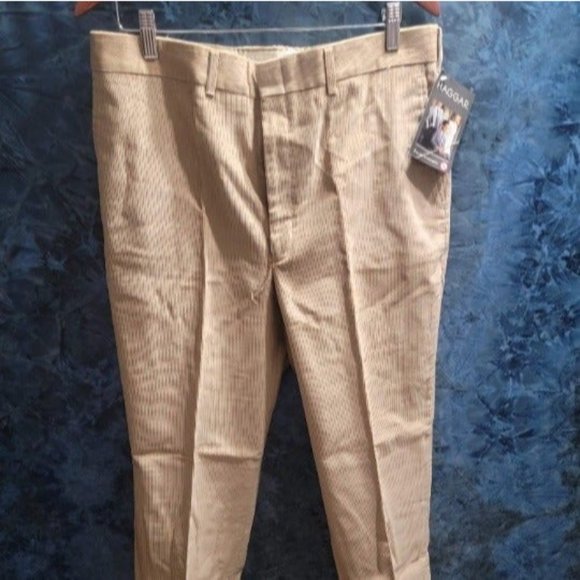 Tan Haggar Corduroy Dress Pants - Picture 1 of 3